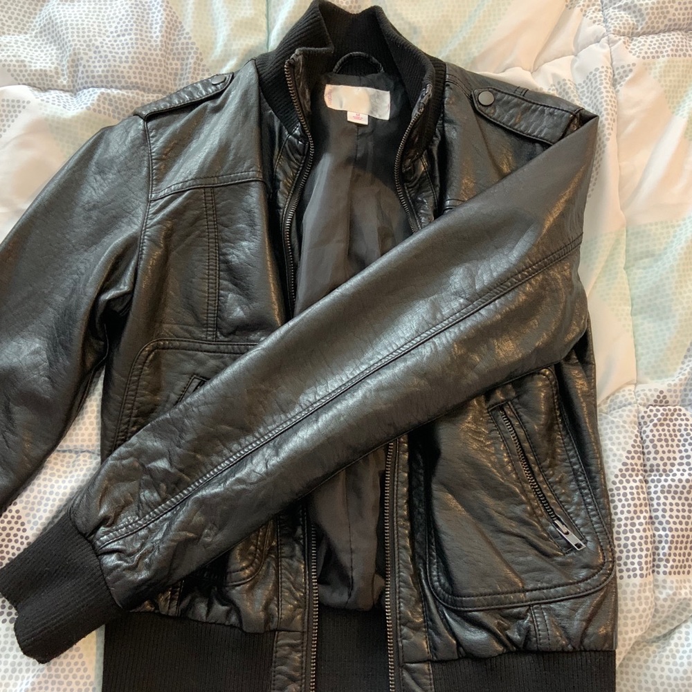 Black leather jacket